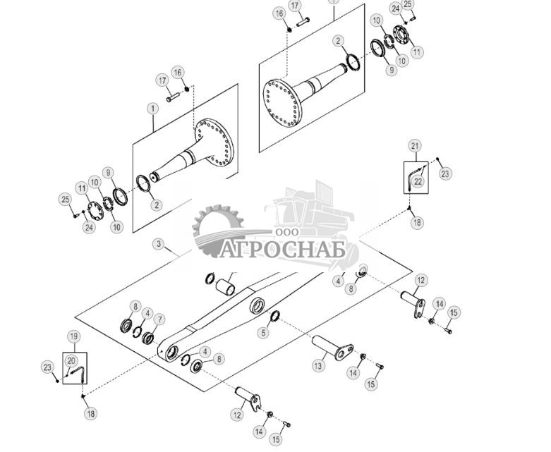 Поворотные шкворни, поперечина и детали (LGP) (механизм механического наклона под углом) ( - 183721) - ST74499 38.jpg